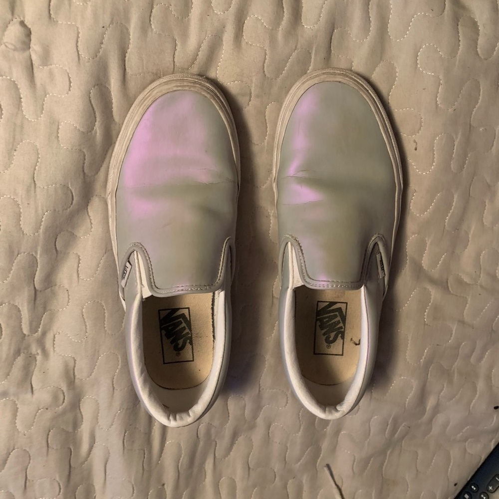 Grey/purple Holographic Vans